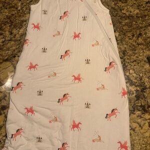 Kyte BABY Kids Pajamas Sleep Sack - White and Pink Unicorn Print